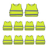 TOPTIE 10 Pack Kids Adjustable Reflective Vests for Outdoor Night Activities Construction Costume