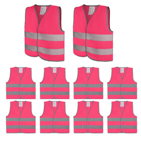 TOPTIE 10 Pack High Visibility Baby's Safety Vest for Construction Costume, Fits Age from 12M to 16