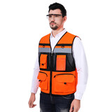 TOPTIE Heavy Duty Industrial Safety Vest, Breathable High Visibility Vest with Multi Pockets