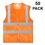 TOPTIE 50 PCS Safety Vest Zipper Front High Reflective Visibility Vest, Mesh Hi-Vis Vest Wholesale
