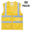 TOPTIE 50 PCS Safety Vest Zipper Front High Reflective Visibility Vest, Mesh Hi-Vis Vest Wholesale
