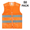 TOPTIE 50 PCS Mesh Safety Vest with Reflective Strips, Zipper Front High Visibility Vest Wholesale