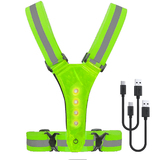 TOPTIE LED Reflective Vest, USB Rechargeable High Visibility Light Up Safety Vest