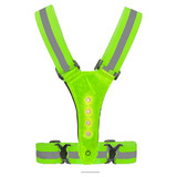 TOPTIE LED Reflective Vest Running Gear, LED Light Up Vest High Visibility with Adjustable Waist Shoulder