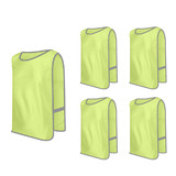 TOPTIE 5 Packs Soccer Scrimmage Vest Training Vest Reflective Trim Lightweight Safety Vest for Kid, Youth, Adult