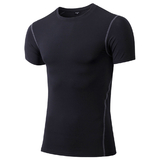 TOPTIE Men's Compression Base Layer, Short Sleeve Sports Top, Athletic Workout Shirt