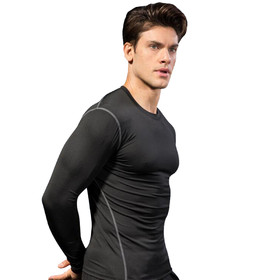 TOPTIE Men's Long Sleeve Compression Shirt, Athletic Workout Base Layer, Men's Thermal Top