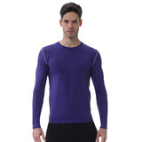 TOPTIE Men's Long Sleeve Compression Shirt, Athletic Workout Base Layer