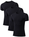 TopTie Men's 3 Pack Athletic Compression Short Sleeve Shirt