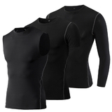 TOPTIE Men's Dry Fit Athletic Compression Shirt Set, Sleeveless & Short Sleeve & Long Sleeve