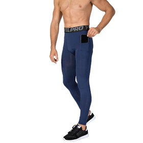 TOPTIE Men's Compression Pants Zipper Pocket Baselayer Sports Tights Leggings 
