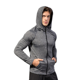 TOPTIE Men's Hoodies Zipper Slim Fit Long Sleeve Workout Hoody Jacket