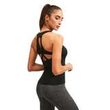 TOPTIE Women Yoga Tank Top Workout Compression Tops Open Back Activewear