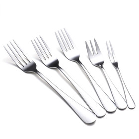 Muka 12 Pcs 18/8 Stainless Steel Dinner Forks Dishwasher Safe Serving Forks Round Edge Flatware for Home, Kitchen and Restaurant Use, 8 inch