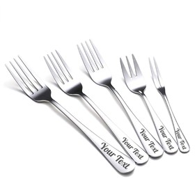 Muka 12 Pcs Custom Dinner Forks 18/8 Stainless Steel Dishwasher Safe Serving Forks Round Edge Flatware for Home, Kitchen and Restaurant Use, 8 inch
