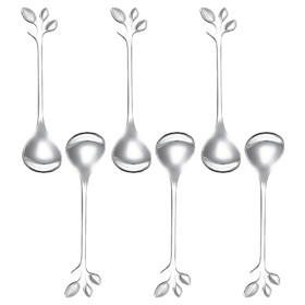 Muka Set of 6 Exquisite Stainless Steel Mini Stirring Spoons for Dessert / Coffee / Tea