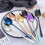 Muka Set of 6 18/8 Stainless Steel Spork Multi-Color Heavy Duty Flatware for Daily Use / Camping / Travel / Hiking
