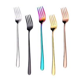Muka 6 pcs Stainless Steel Fork Mirror Polished Dinner Fork with Round Edge, 8 1/16"