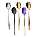 Muka Set of 6 Stainless Steel Dinner Spoon Multicolor Modern Flatware Cutlery Spoon, 8 1/16
