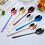 Muka Set of 6 Stainless Steel Dinner Spoon Multicolor Modern Flatware Cutlery Spoon, 8 1/16"