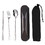 Muka 3 pcs Portable Cutlery Set including Fork, Spoon and Chopsticks with Case for Travel / Work / Camp, Silver