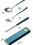 Muka Set of 3 Stainless steel Portable Flatware Set Chopsticks Fork Spoon Utensils for Travel / Camping / Work /School
