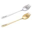 Muka 4 Pcs 7.5 inch SUS 304 Stainless Steel Personalized Spork Silver Ice Cream Spoon Salad Fork
