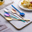 Muka 3 Pcs Personalized 18/8 Stainless Steel Spork Salad Spoons Fork Custom Travel Utensil