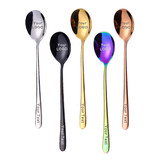 Muka 3 pcs Personalized Stainless Steel Dinner Spoon Custom Printed Flatware Cutlery Spoon, 8