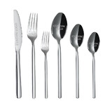 Muka Custom Korean-Style Flatware Square Long Handle 201 Stainless Steel Single Piece Dinner Knife Spoon Fork Tea Spoon Pastry Fork Coffee Spoon