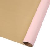 Gold Backing Flower Wrapping Paper Gift  Packaging Paper Roll 23.6 Inch X 33 Ft Packaging Supplies