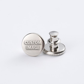 Muka Personalized Metal Button 3/5", Custom Round Button Wholesale, No Sew Jeans Button