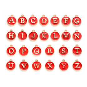 Alphabet A to Z Letter Charms 52 Pieces, Enamel Initial Letter Beads, for DIY Personalized Pendants, Necklace, Bracelet, Hat