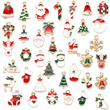 76 Pieces Charms Christmas Pendants, Mixed Style, Craft Supplies for Bracelet Necklace, Earring Making, Sewing Craft Decoration