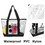 TOPTIE Clear Beach Tote Bag, Reusable Grocery Bag, Waterproof PVC Bag with Zipper Pocket, Shopping Bag with Shoulder Strap, Use for Beach, Concert, Shopping