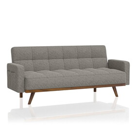 Furniture of America IDF-2605 Netti Mid-Century Upholstered Futon in Gray