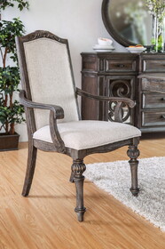 Furniture of America IDF-3150AC Sorensen Rustic Fabric Upholstered Dining Chairs (Set of 2)
