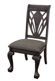 Furniture of America IDF-3185DG-SC Nuna Traditional Upholstered Side Chairs (Set of 2)