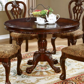 Furniture of America IDF-3212RT Clay Traditional Round Dining Table