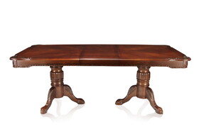 Furniture of America IDF-3222T Meredith Traditional Solid Wood Double Pedestals Dining Table