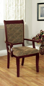 Furniture of America IDF-3224AC Nick Traditional Padded Arm Chairs (Set of 2)