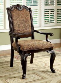 Furniture of America IDF-3319F-AC Bell Traditional Padded Dining Chairs (Set of 2)