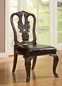 Furniture of America IDF-3319W-SC Raene Traditional Upholstered Side Chairs (Set of 2)