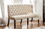 Furniture of America IDF-3324BK-BNL Colla Rustic Button Tufted 3-Seater Loveseat Bench