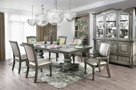 Furniture of America IDF-3350GY-T Noela Transitional Extendable Dining Table