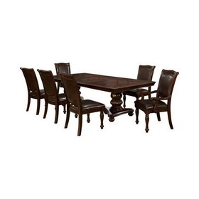 Furniture of America Jill Traditional 7-Piece Solid Wood Dining Set