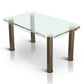Furniture of America IDF-3361T Wilkerson Contemporary Glass Top Dining Table