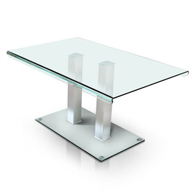 Furniture of America IDF-3362T Cuerva Contemporary Glass Top Dining Table