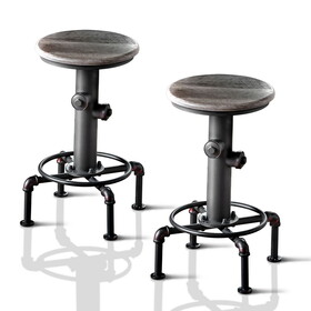 Furniture of America IDF-3367PC Ila Industrial Swivel Counter Height Chairs (Set of 2)