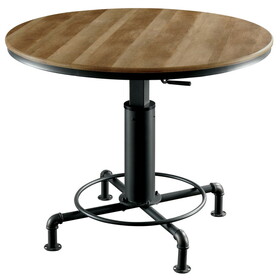 Furniture of America IDF-3373RT Conrad Industrial Height Adjustable Round Dining Table